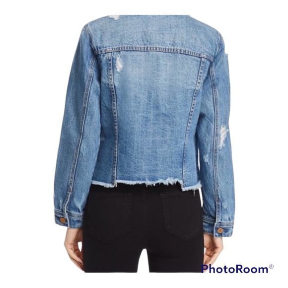 BLANK NYC Raw Hem Distressed Denim Jean Jacket: size Small - Picture 4 of 14
